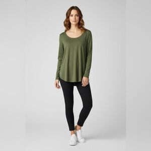 Olive Green Long Sleeve Top